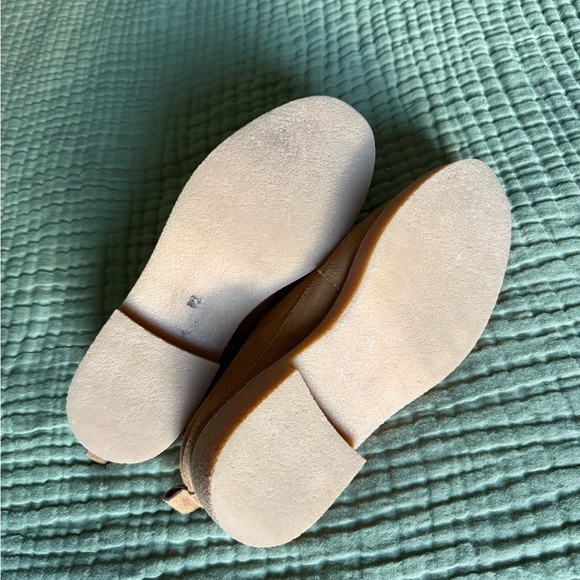 NWOT Anthropologie Tan Suede Flora Mules - Picture 9 of 11